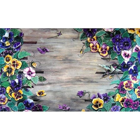 Custom Printed Rugs Dm-44 Weatherwood Pansy Door Mat